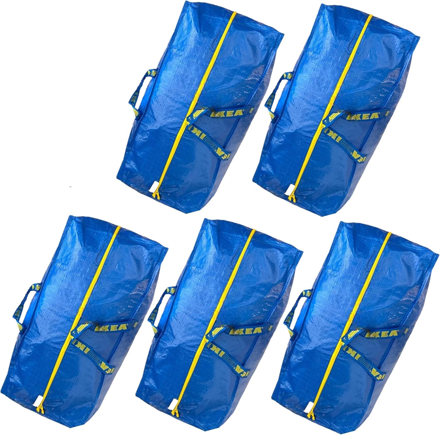 IKEA Frakta blue storage bag with sturdy handles, ideal for laundry, groceries, and travel.