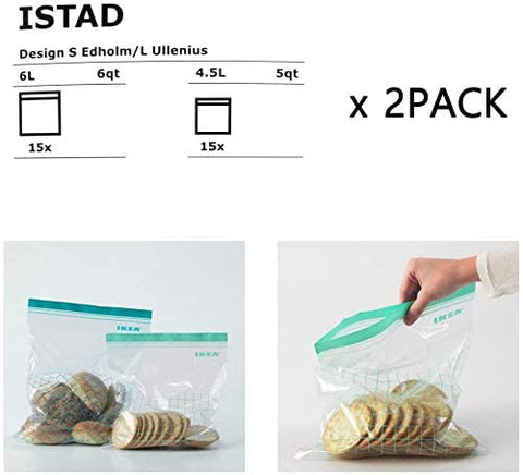 IKEA ISTAD 4.5 qt bags ideal for snacks and small items.