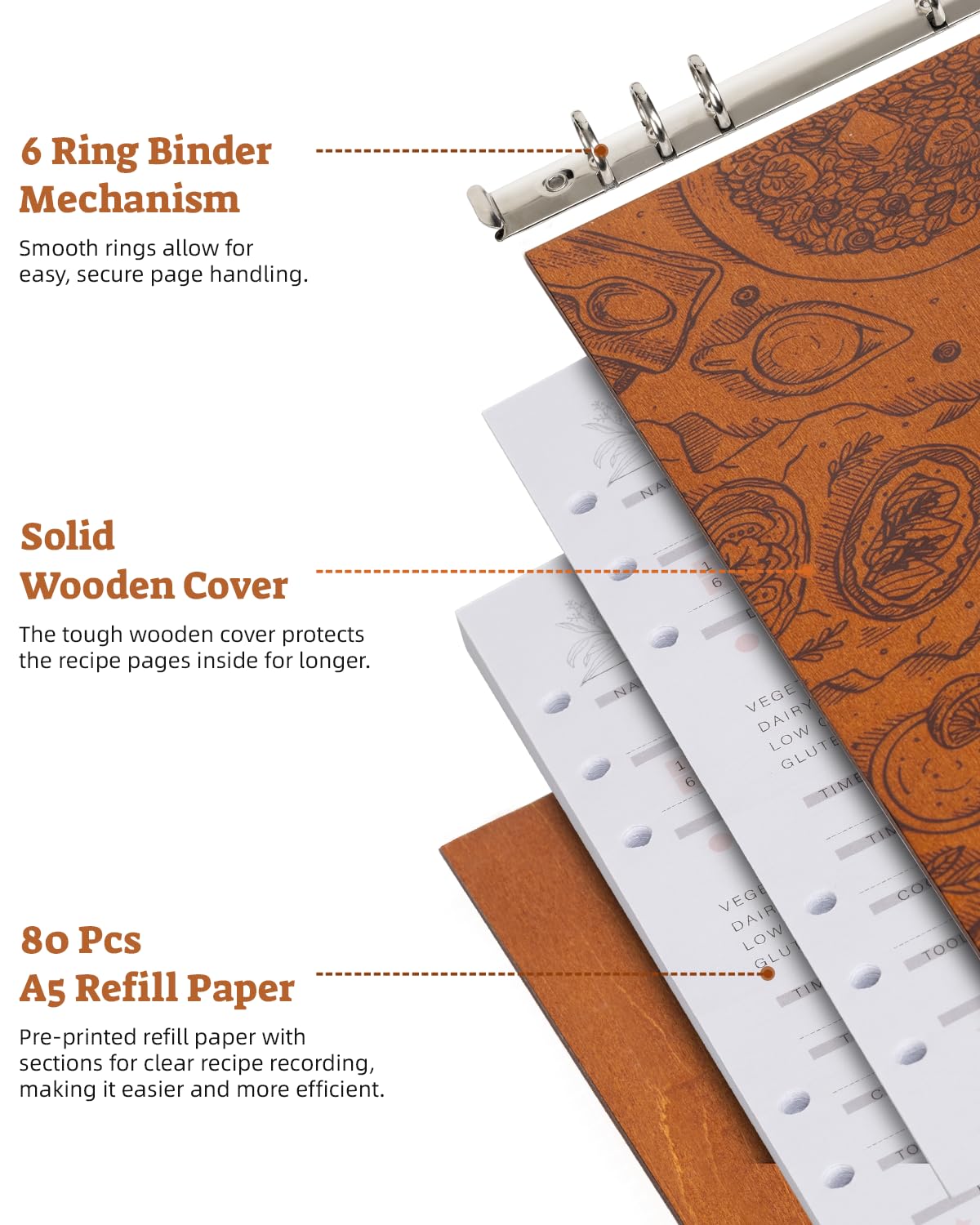 Ikedas Woodcover blank recipe book binding keeps memories secure over time