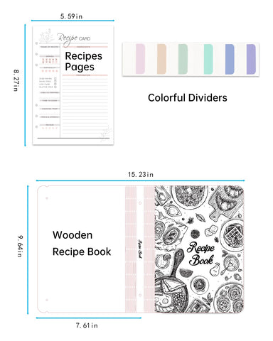 Ikedas Woodcover blank recipe book gift-ready with thoughtful wooden cover