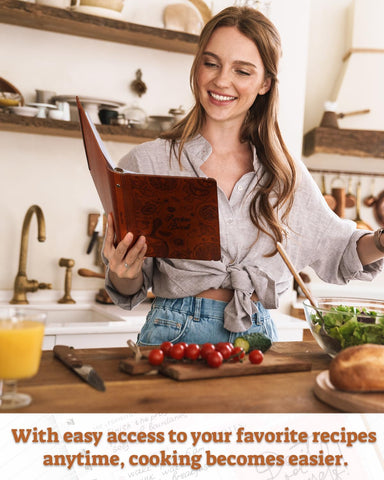 Ikedas Woodcover blank recipe book doubles as a meal planner and kitchen diary