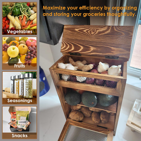 Ikee Design airflow backboard holes promote ventilation for produce.