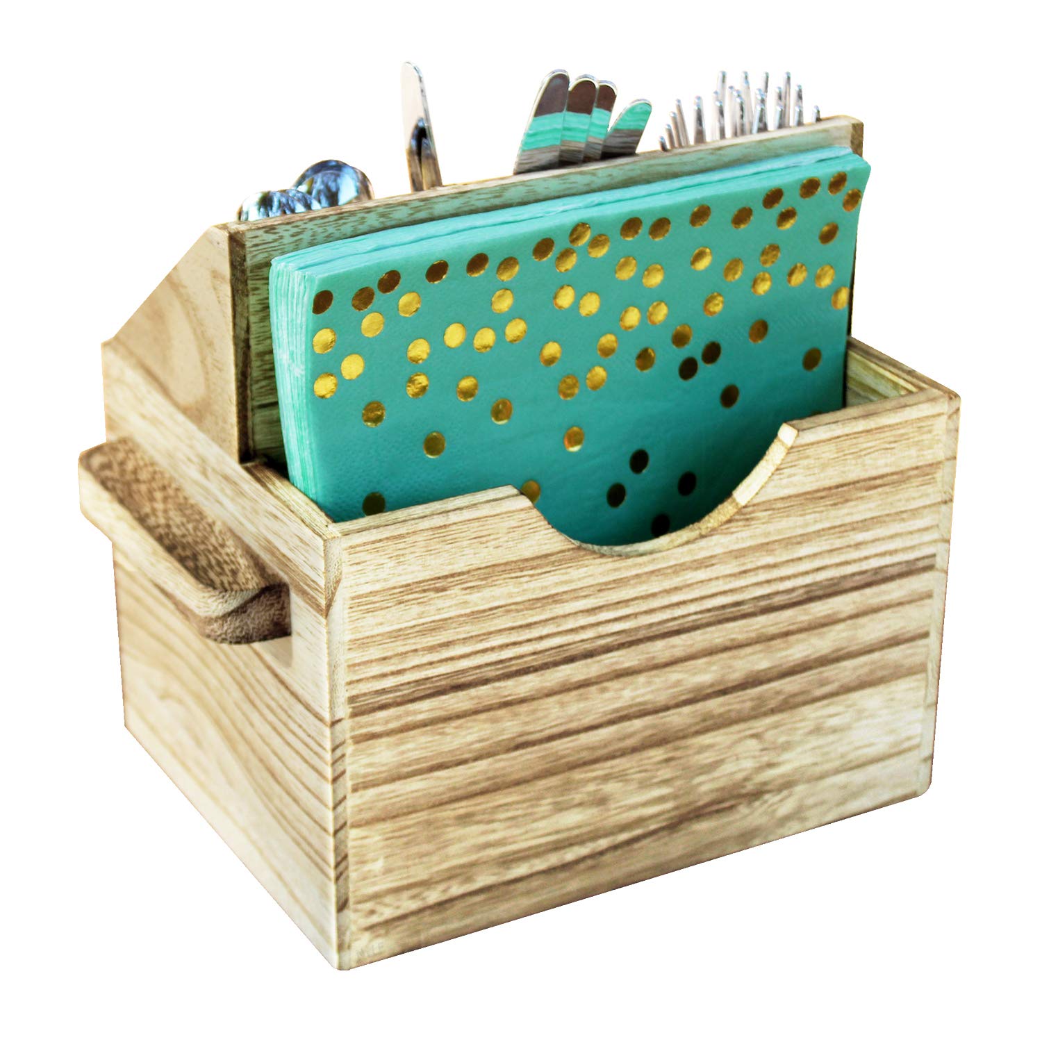 Ikee Design caddy features a sturdy handle for easy transport to picnics and gatherings