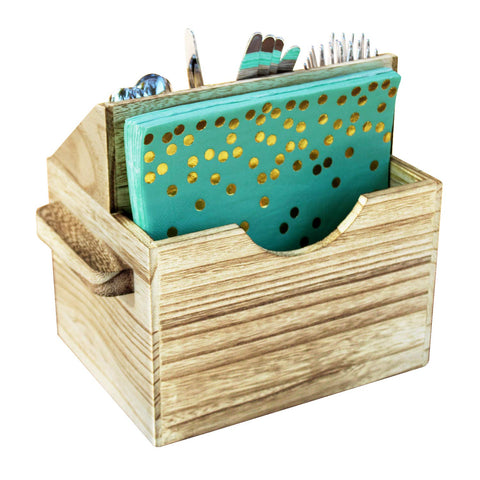 Ikee Design caddy features a sturdy handle for easy transport to picnics and gatherings