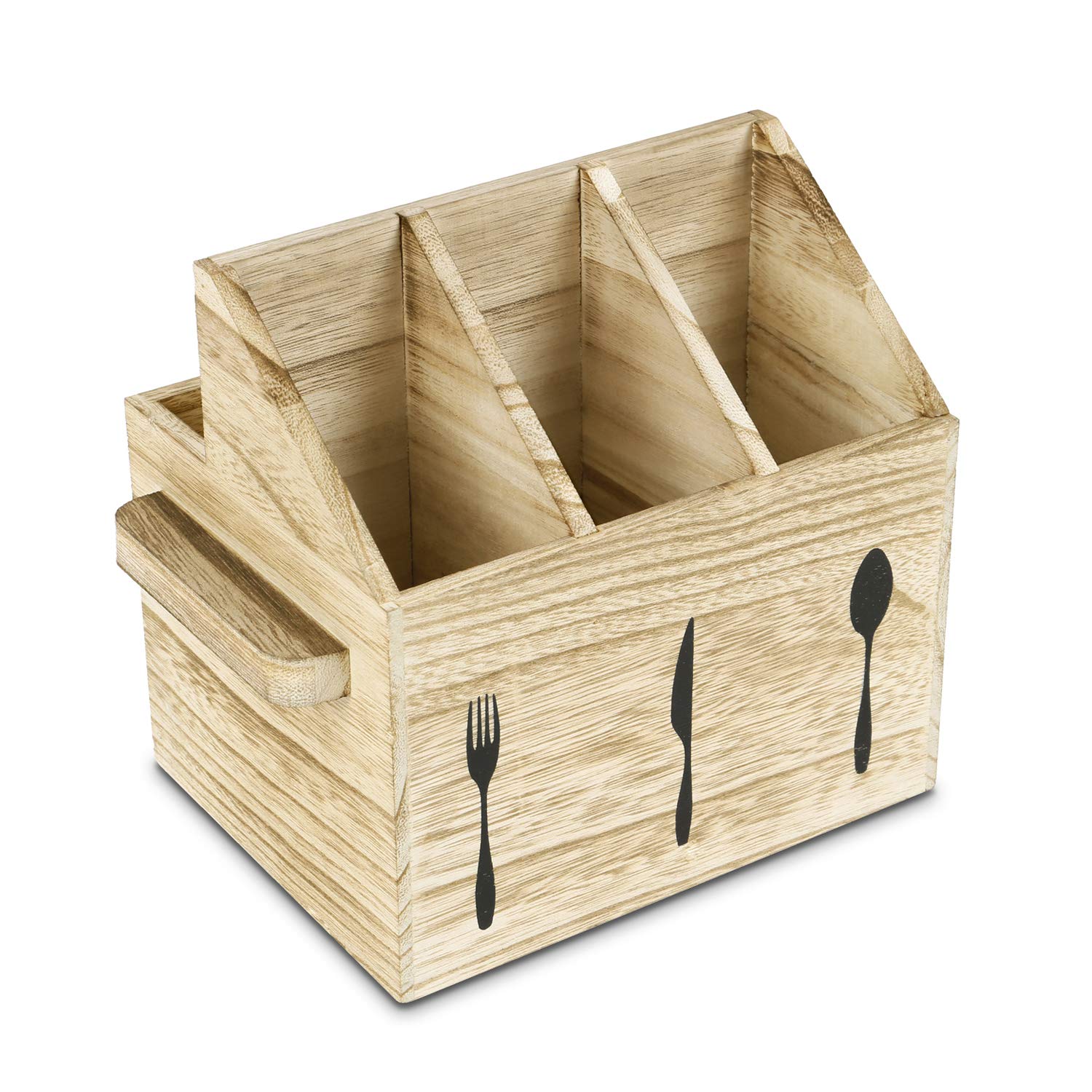 Three deep compartments keep utensils secure while serving or sharing at events