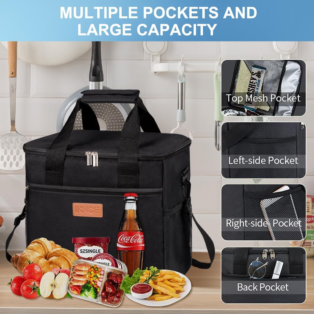 Iknoe cooler bag interior capacity showing space for 24 cans