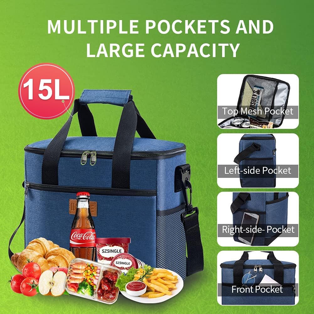 Iknoe insulated lunch bag with PEVA liner for easy cleanups and leak resistance