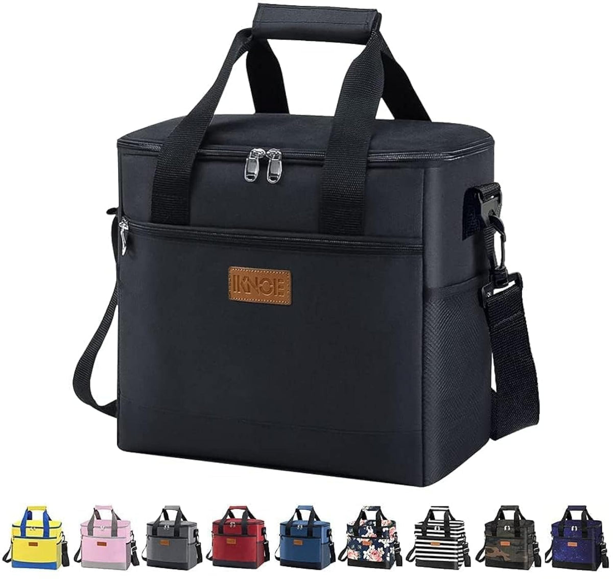 Iknoe large cooler bag open-top view for easy filling and quick access