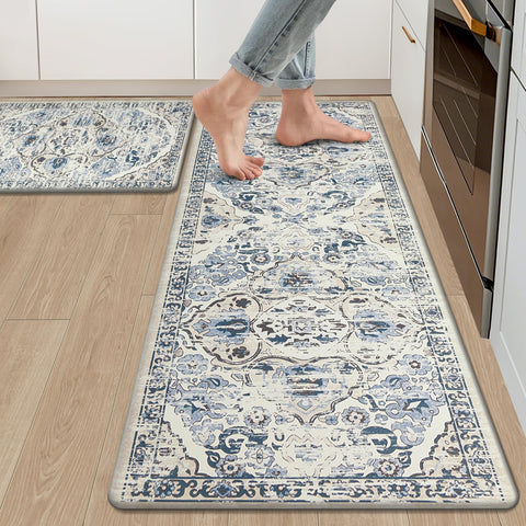 Ileading anti-fatigue kitchen rug set 2pc provides cushioned comfort for long cooking sessions.