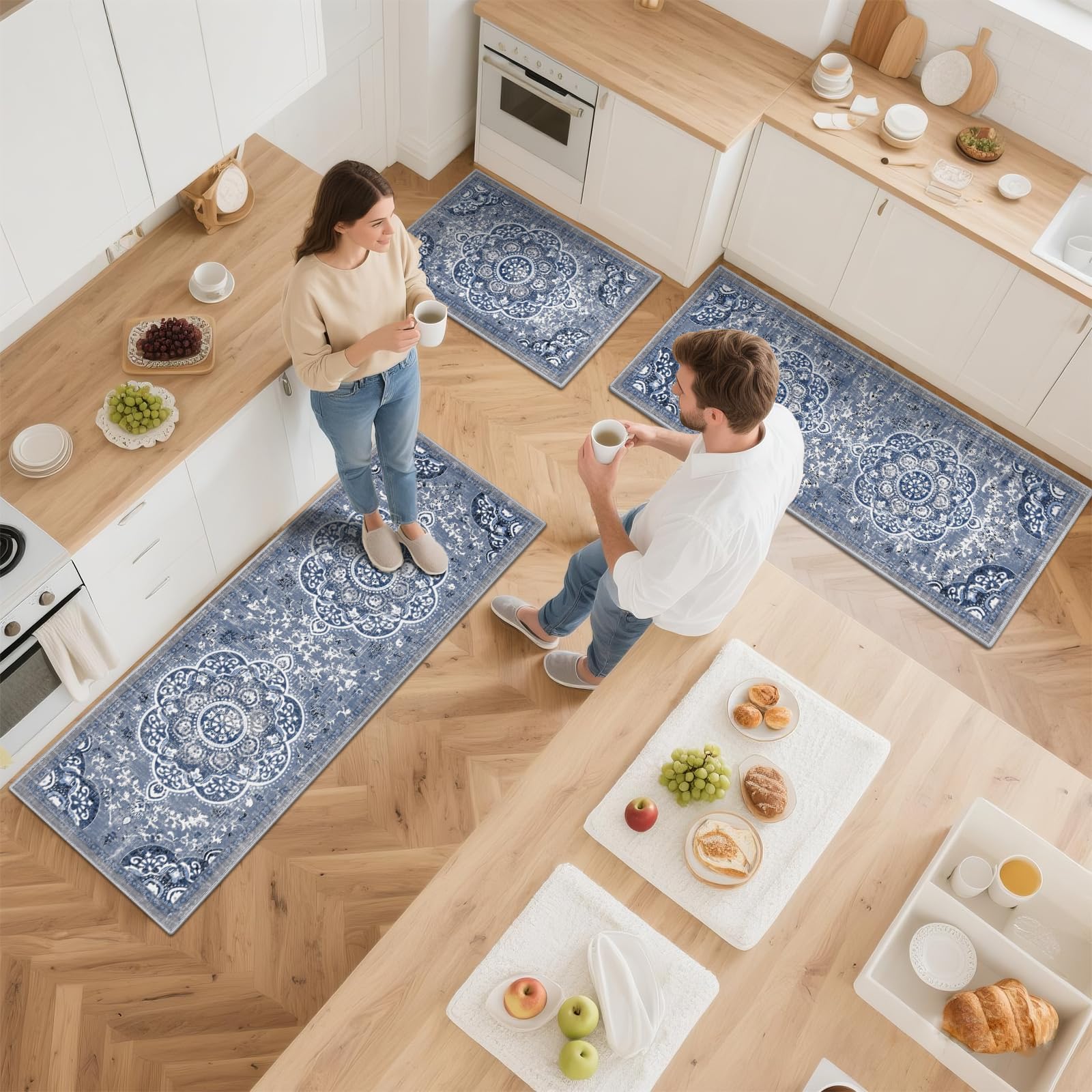 Ileading Boho Kitchen Runner Floral blends decor and practical path.