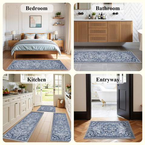 Ileading Boho Laundry Room Mat Non-Slip for safer laundry routine.
