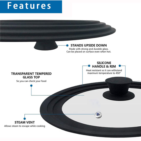 ILOVYO universal lid 10 inch on stock pot for space saving.