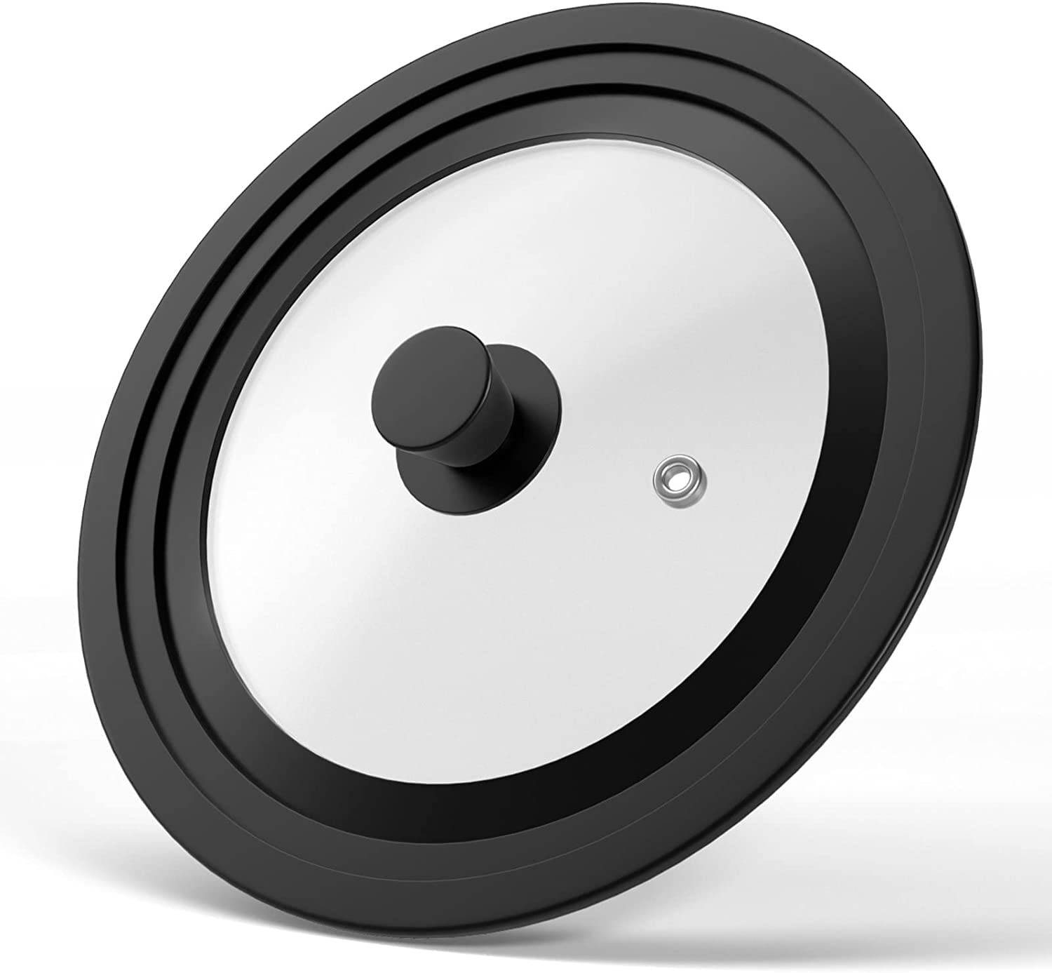 ILOVYO universal lid for 9.5-inch pots with glass and silicone rim, improves heat retention.