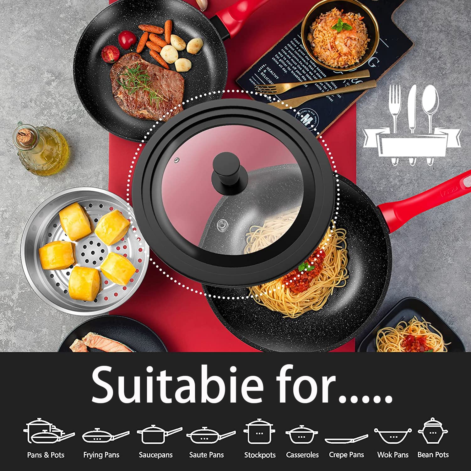 ILOVYO lid silicone rim close-up highlights heat-resistant edge and secure grip.
