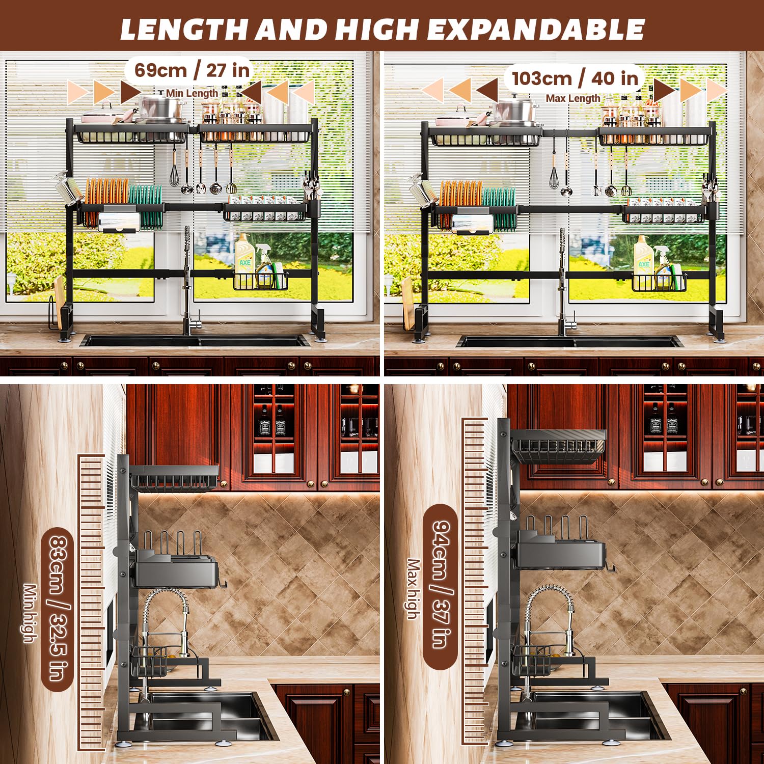 ilvvan kitchen sink organization compartments separate dishware and utensils
