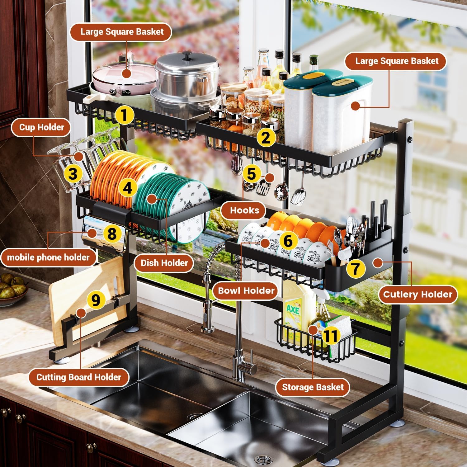 ilvvan rust-proof black metal drying rack resists moisture for daily use