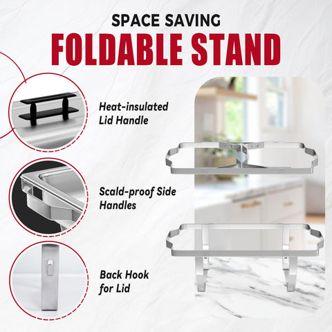 IMACONE chafing dish frame with heat-safe build supports steady serving