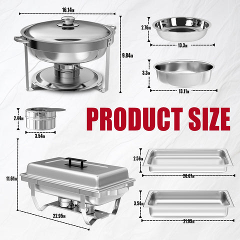 IMACONE round chafing dish 5qt showcasing sturdy stainless steel and clean lines
