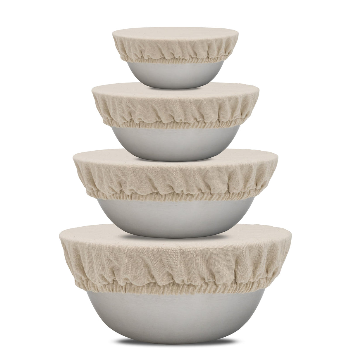 Organic Cotton Mart: Cubiertas de tela reutilizables para cuencos (100% algodón) – Elásticas para ensaladas, pan y sobras