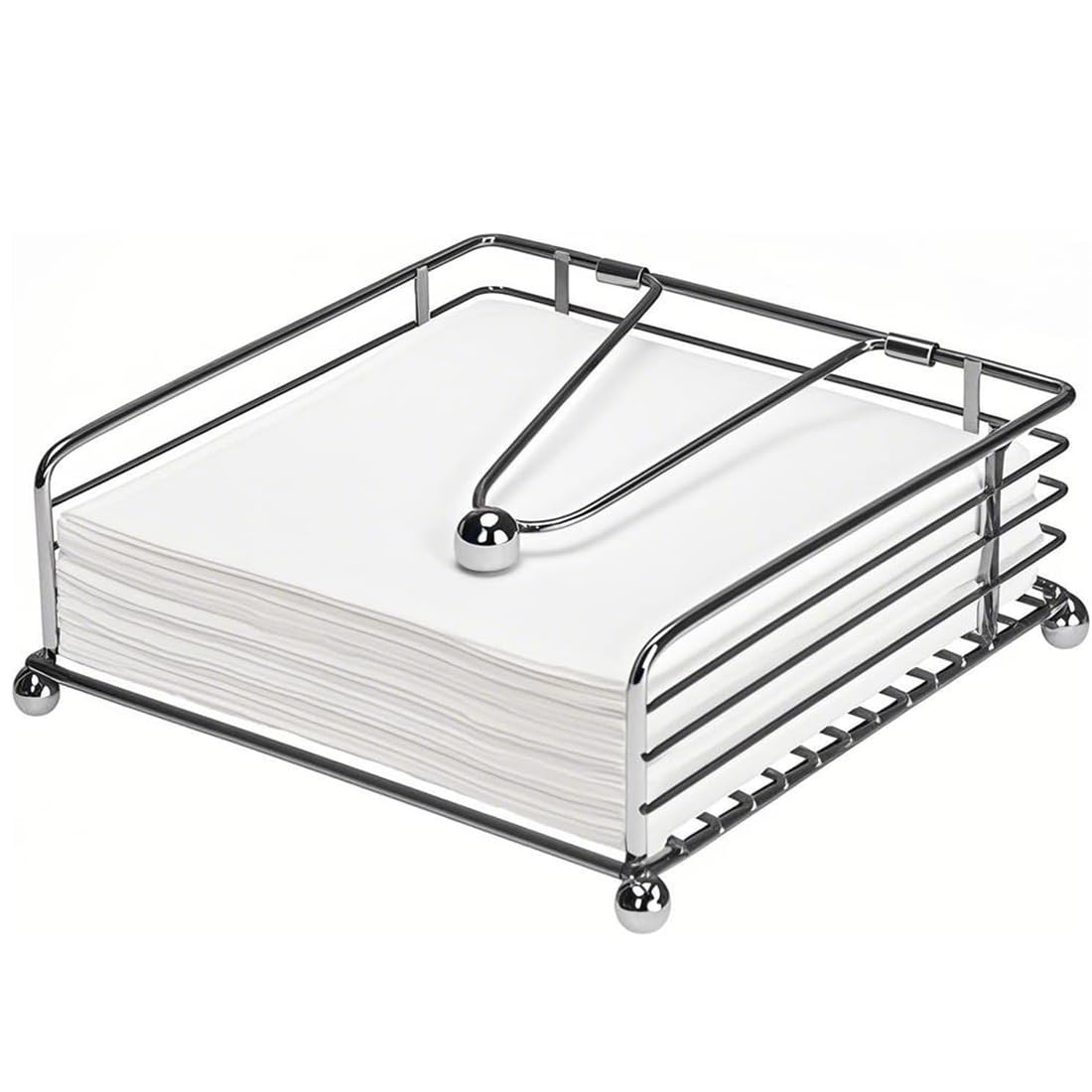 hiwafifi square napkin holder with weighted arm keeps napkins tidy on dining tables