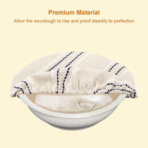 HMAZAE Reusable Bowl Covers for Bread Proofing, 9/10/13 Inches Bread Proofing Cover, 3 Pcs Linen Cotton Food Cover for Sourdough Proofing Basket, Food Storage Baking Supplies for Home Bakers