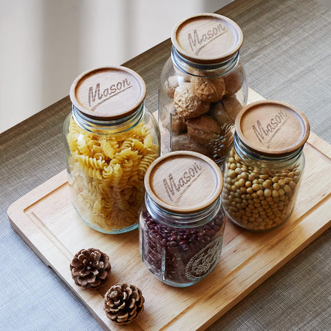 Hilislog 12 Pack Wooden Mason Jar Lids for Regular Mouth Jars – Acacia Wood with Silicone Seal