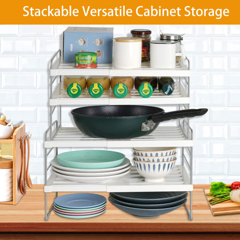 2 Pack Pantry Organization and Storage, Expandable Foil and Plastic Wrap Organizer, Adjustable Kitchen Wrap Organizer Rack for Cabinet, Foil Saran Wrap Holder Shelf for Sandwich Plastic Bags Box,