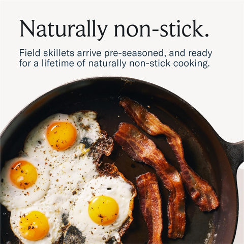 Field Company induction-ready No.4 skillet on a glass stovetop
