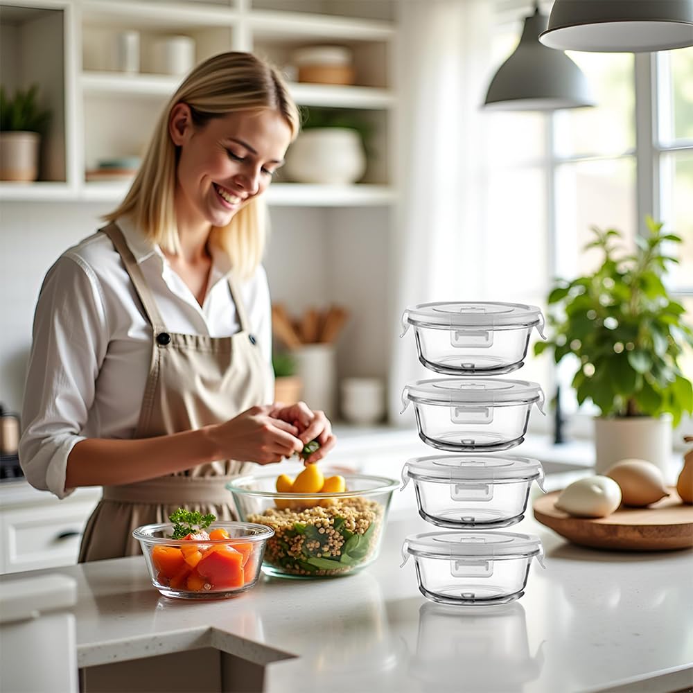 B.GUBOBOYA fridge and freezer safe glass bowls for flexible storage.