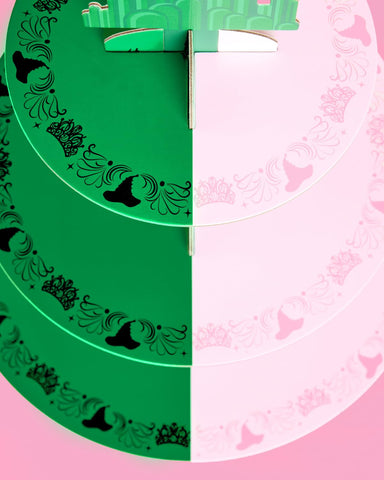 xo, Fetti Torre de Cupcakes Bruja Rosa y Verde, 3 Niveles | Decoración para Cumpleaños y Fiestas
