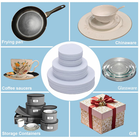 FCSTYODO Separadores de Platos de Fieltro - 36 Piezas, Protección para Vajilla de Porcelana (10, 6 y 4,5 pulgadas)