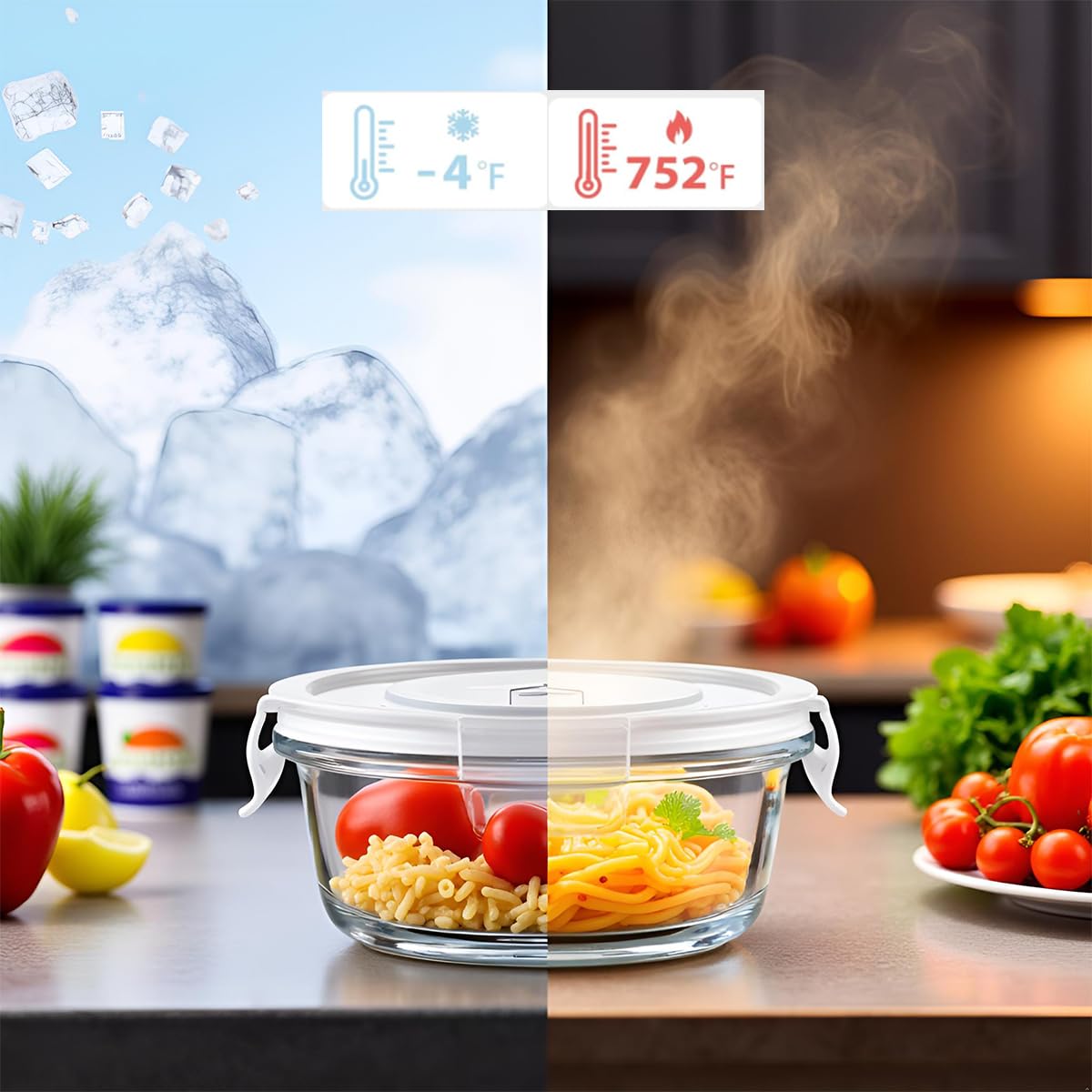 B.GUBOBOYA dishwasher-safe glass container for easy cleanup.