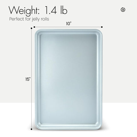 Ceramic Baking Sheet, Cookie Sheets for Baking 15x10", Naturally Non-Toxic Ceramic Coating, 2.2mm Thick Oven Trays for Cooking, PTFE & PFOA Free