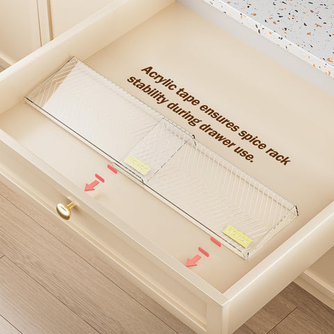 PanPanPal Organizador de Cajón para Especias, Pack de 8 - Estantes Transparentes Expandibles de 11 a 22 pulgadas