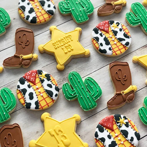 Aoerfes 6-Piece Western Cookie Cutter Set – Texas, Longhorn, Boot, Hat, Cactus, Round