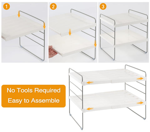 2 Pack Pantry Organization and Storage, Expandable Foil and Plastic Wrap Organizer, Adjustable Kitchen Wrap Organizer Rack for Cabinet, Foil Saran Wrap Holder Shelf for Sandwich Plastic Bags Box,