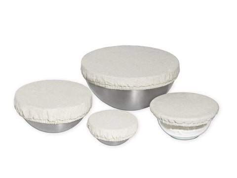 Organic Cotton Mart: Cubiertas de tela reutilizables para cuencos (100% algodón) – Elásticas para ensaladas, pan y sobras