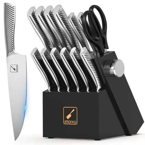 imarku 14-piece knife block set organized for precise prep and durability