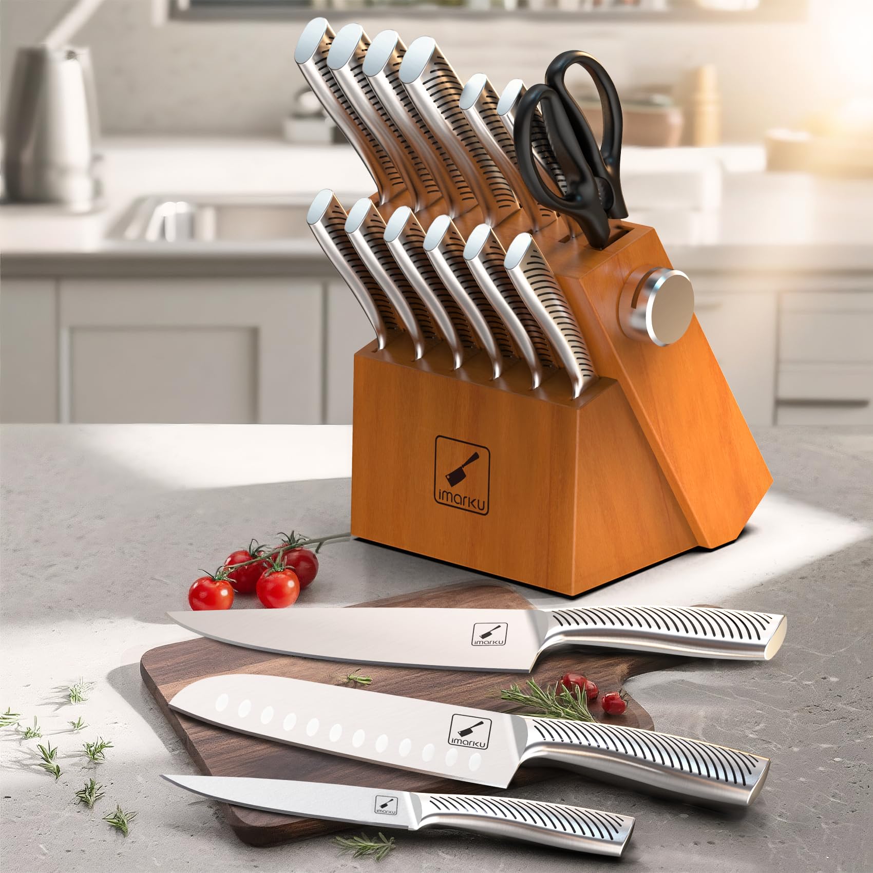 imarku 8-inch bread knife slices crusts evenly for fresh loaves