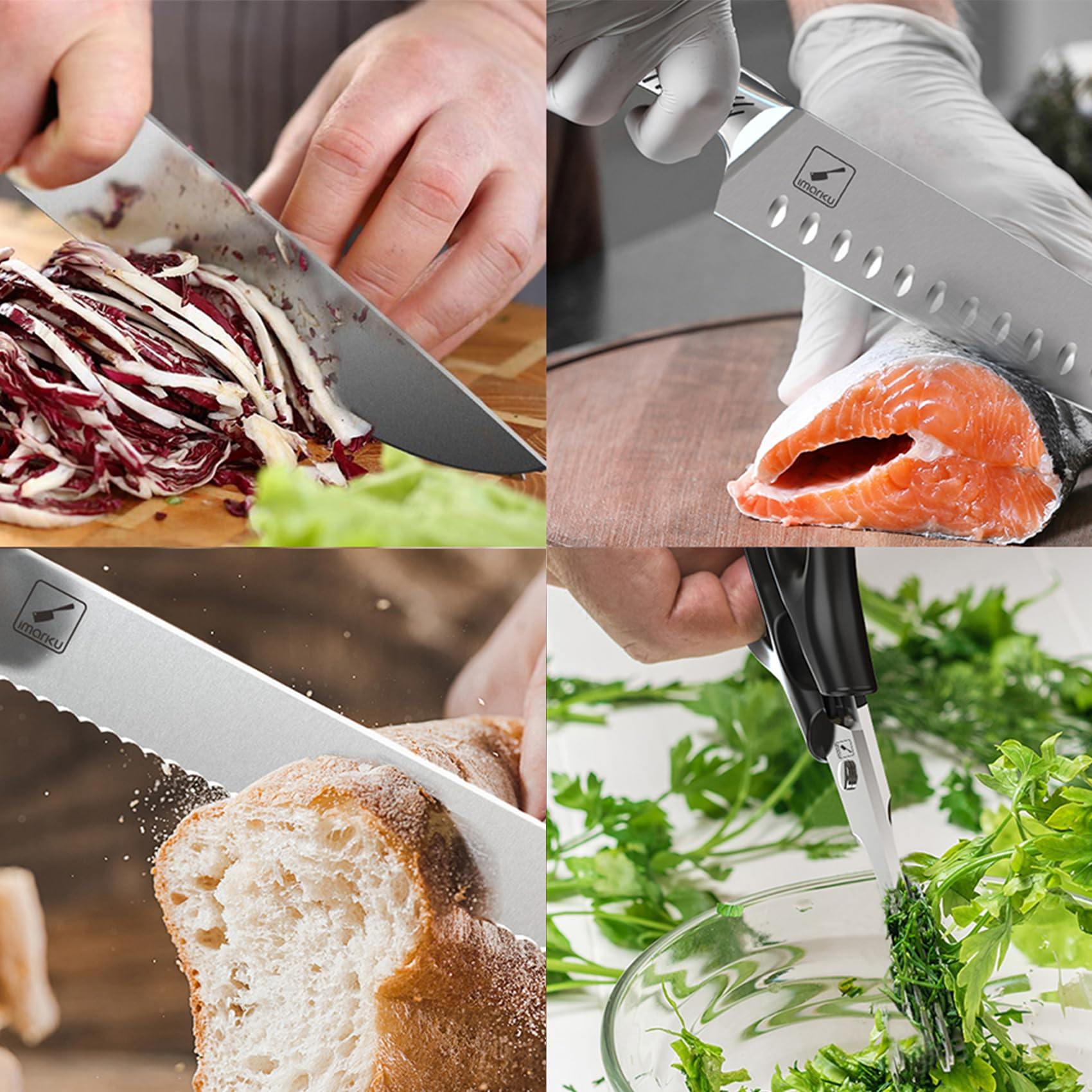 imarku 8-inch chef knife and 7-inch santoku for versatile prep