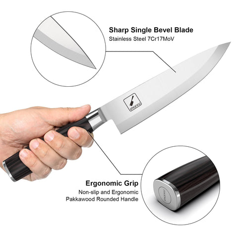 imarku 8-inch knife edge angle: 13° ultra-sharp for smooth slicing