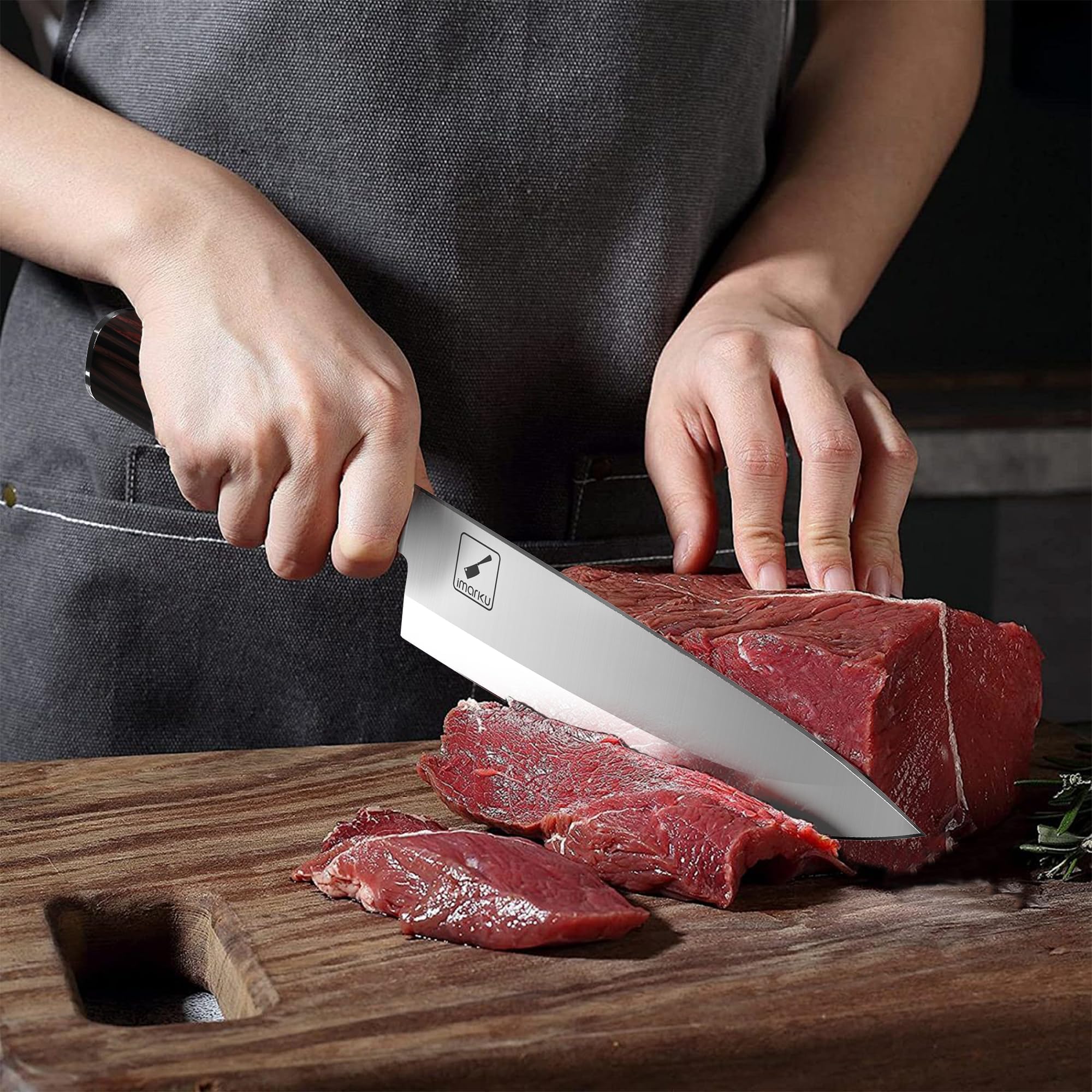 imarku pakkawood handle: comfortable grip reduces wrist fatigue