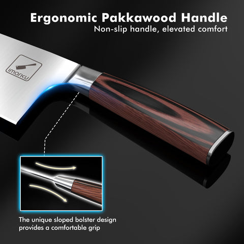 imarku cleaver edge-retention 57HRC keeps its sharpness through daily tasks.
