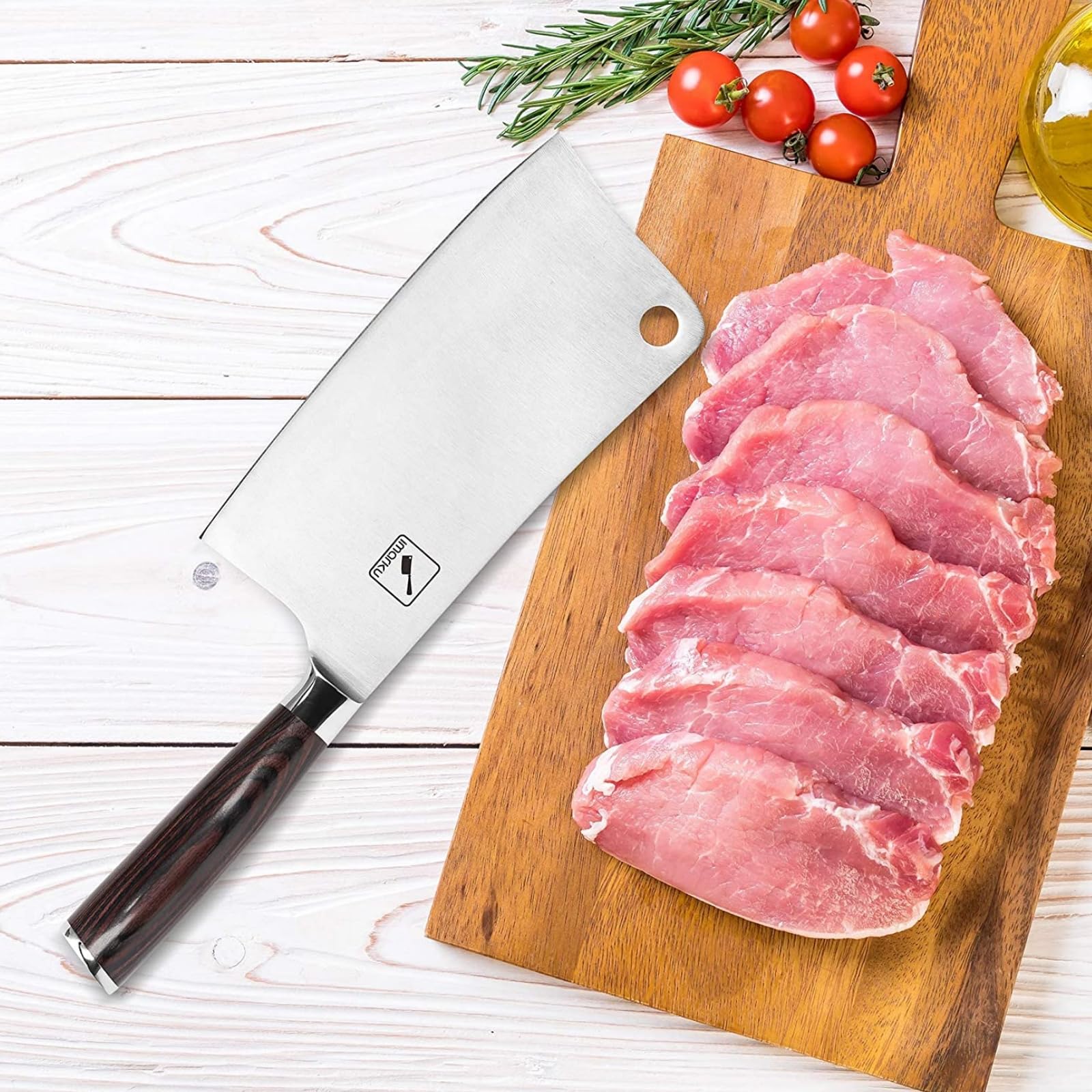 Imarku 7-inch cleaver durable and rust-resistant kitchen tool.