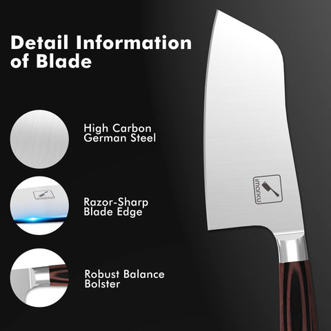 imarku cleaver multi-use design handles meats, bones, and vegetables with ease.
