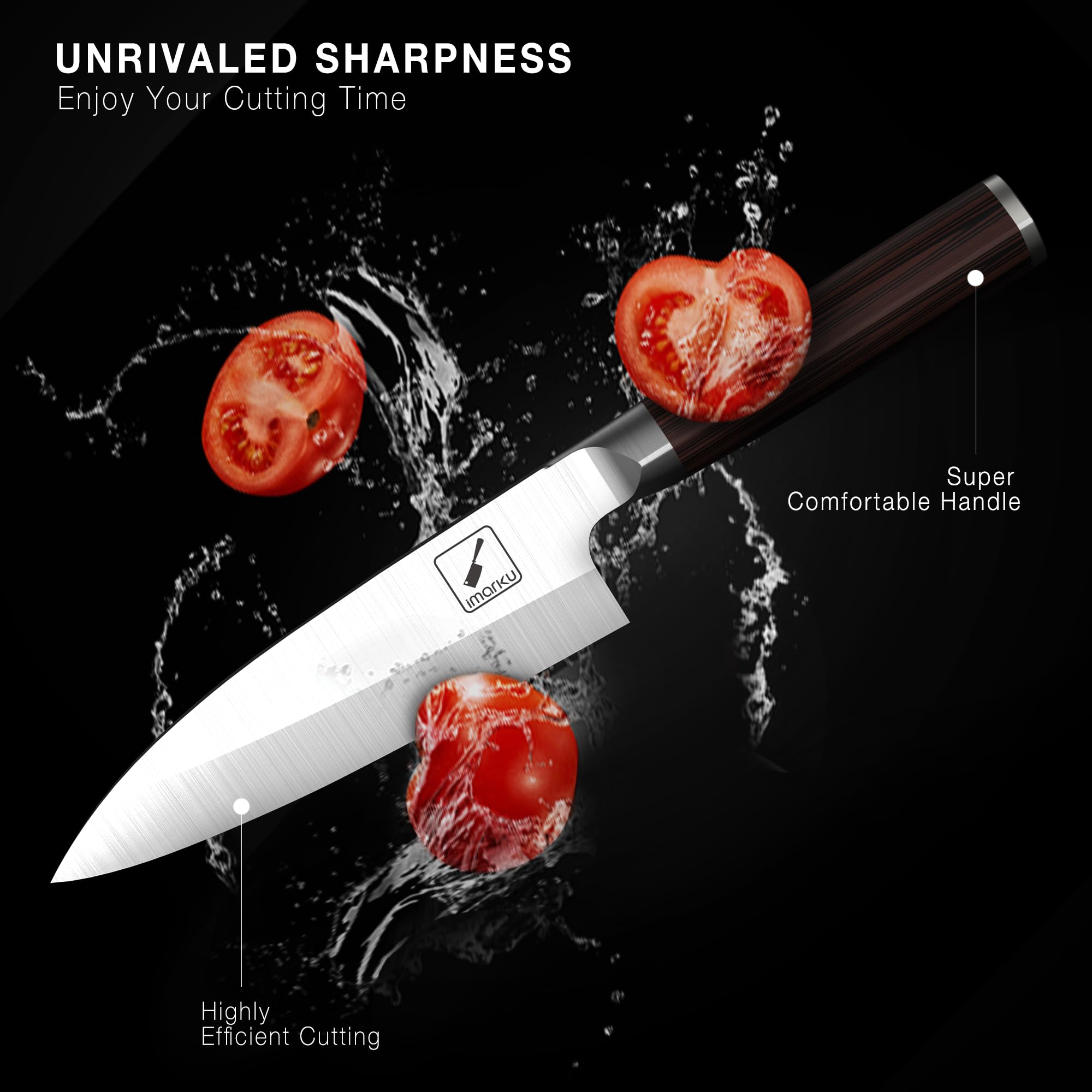 imarku deba knife 7-inch pakkawood handle for secure comfort