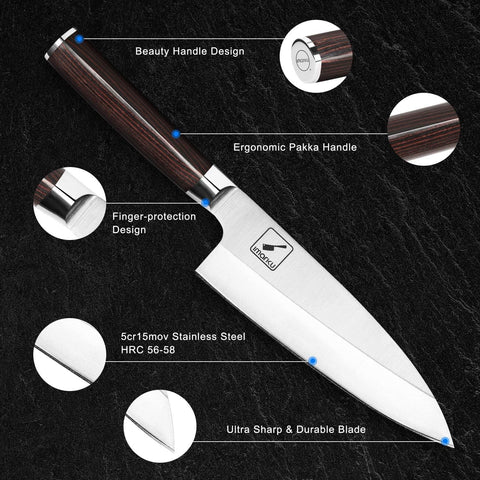 imarku deba knife 7-inch single bevel 12-15° for delicate cuts