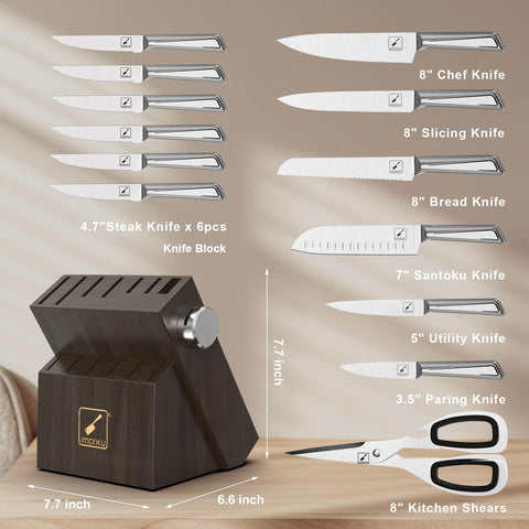 imarku G14 8-inch serrated bread knife edge delivers clean, even slices