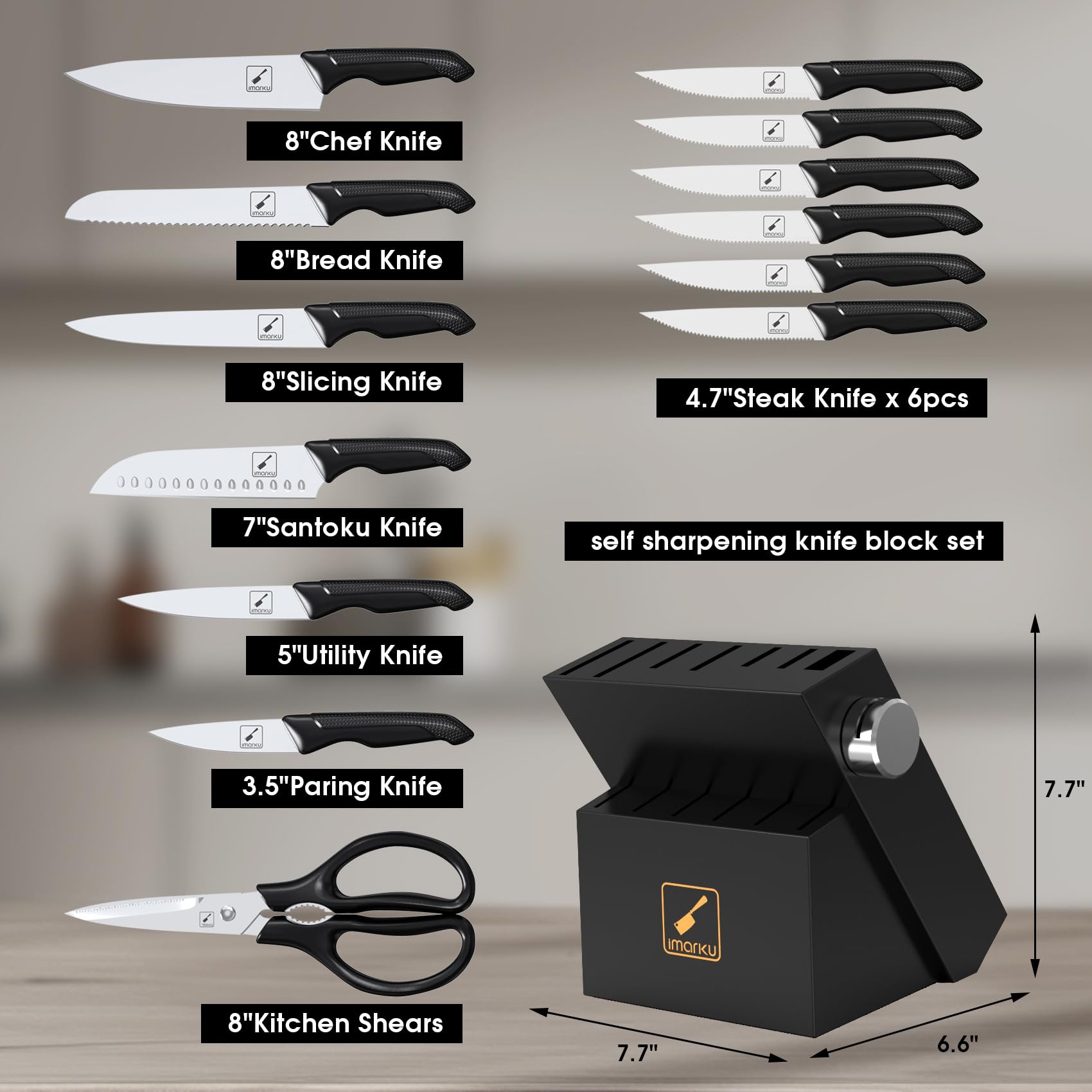 Imarku 7-inch Santoku knife for precise chopping