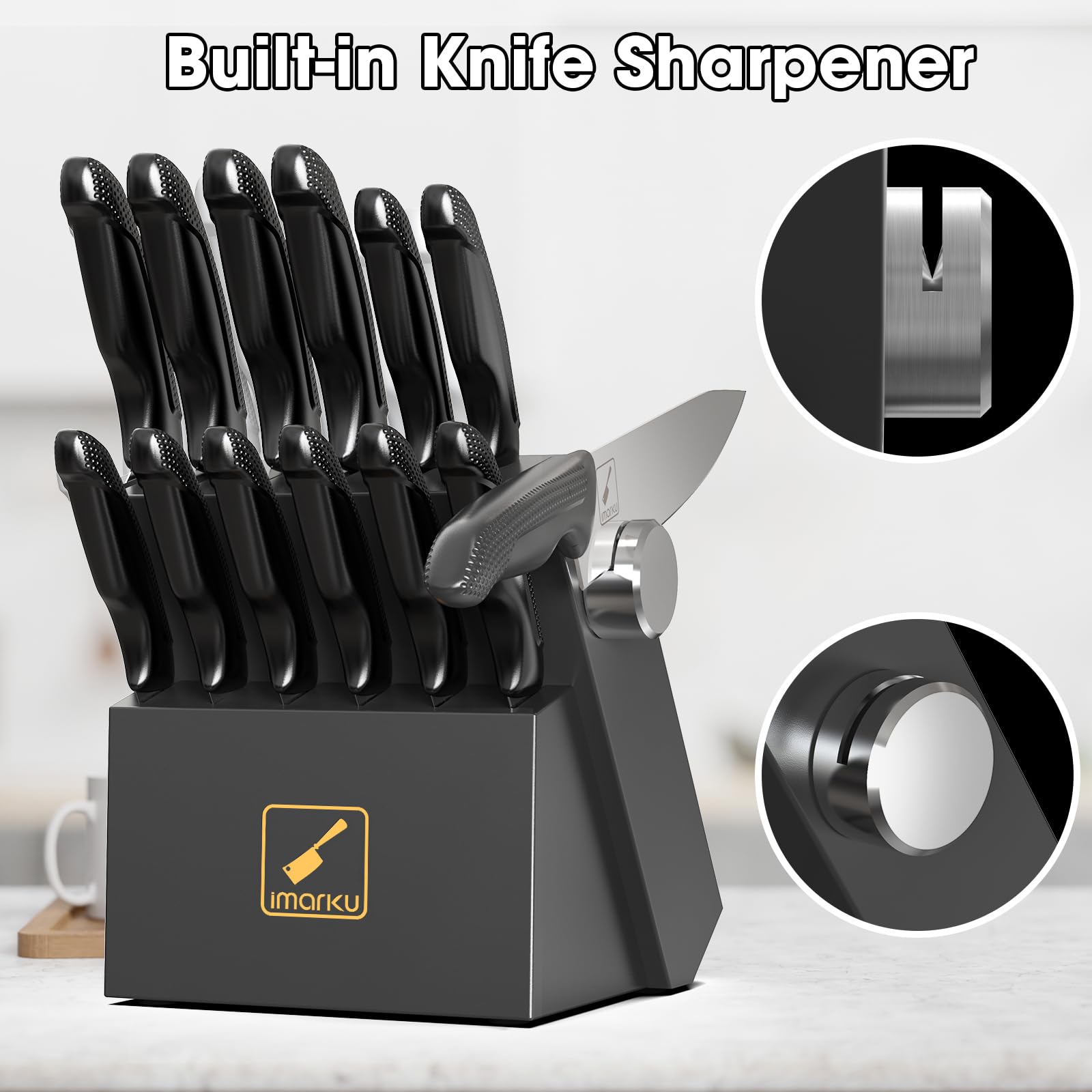 Imarku 8-inch chef knife with balanced grip for smooth prep